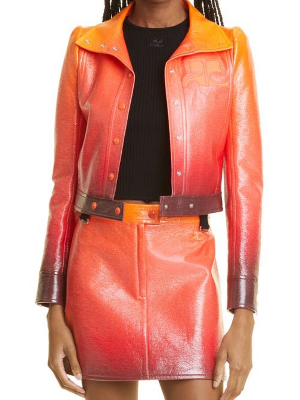 COURREGES Sunset Gradient Faux Leather Jacket NWOT